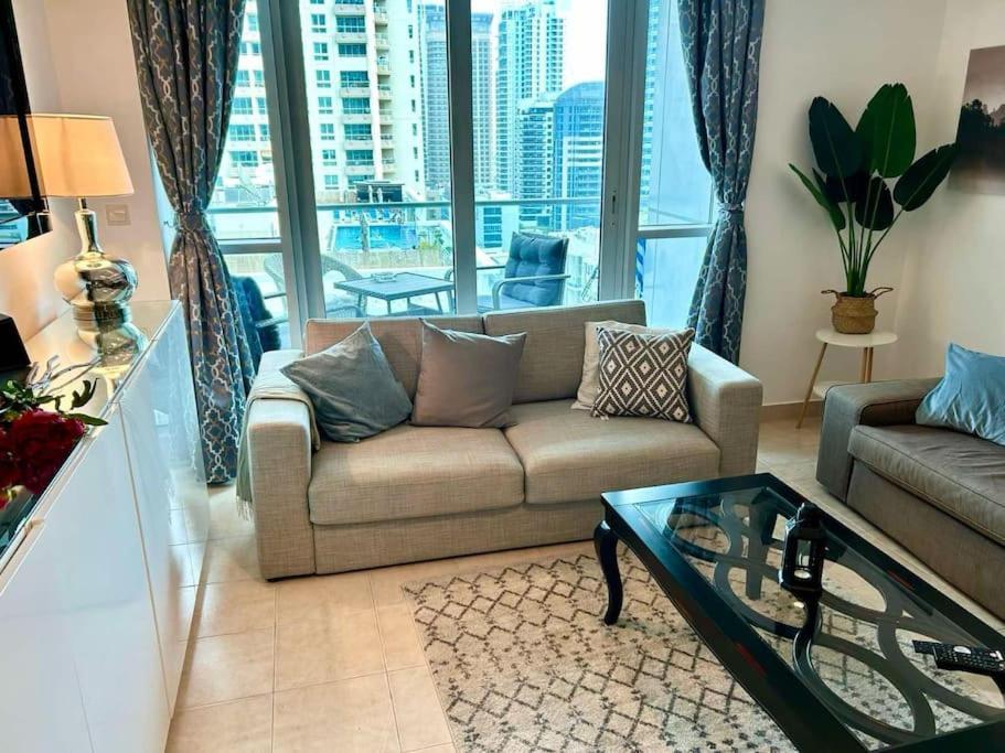 Marina View With Pool, Gym, Tennis Court, 5 Mins To Beach Dubai Eksteriør billede